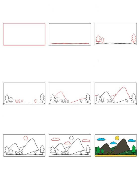 Idee mit den Bergen (4) zeichnen ideen
