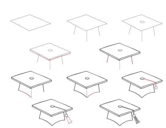 Zeichnen Lernen Ideen für Abschlusskappen (10)