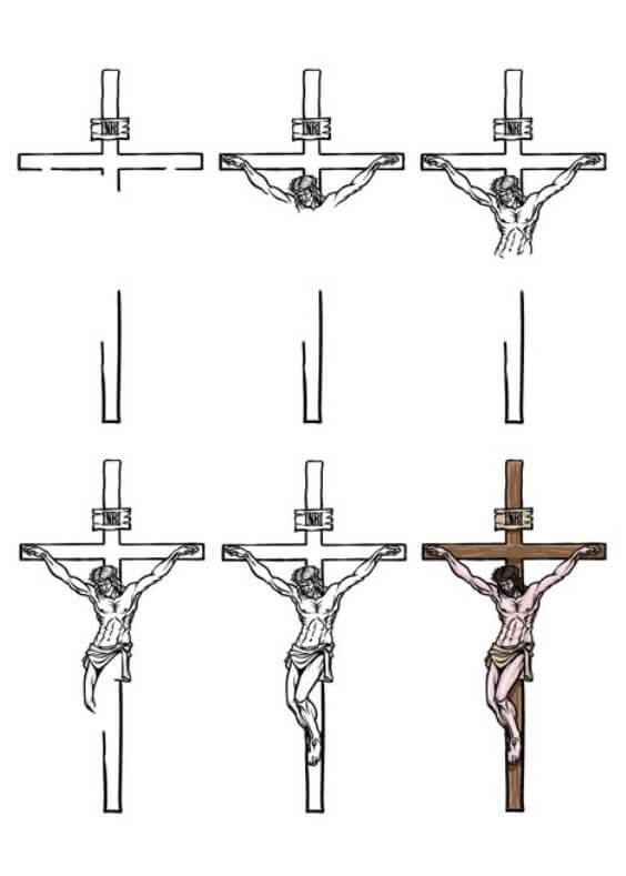 Jesus ist am Kreuz (1) zeichnen ideen