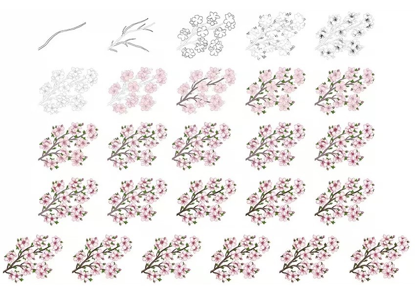 Kirschblüten-Idee (23) zeichnen ideen