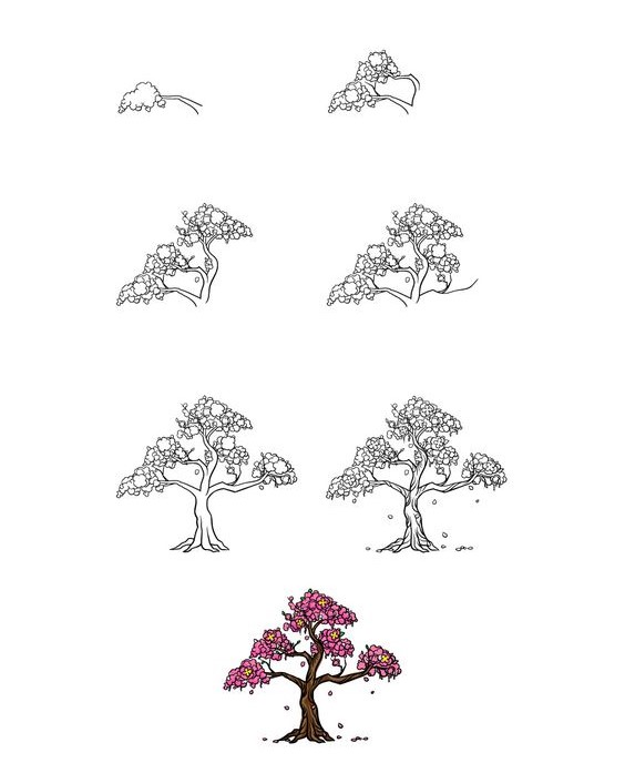 Kirschblütenbaum zeichnen ideen