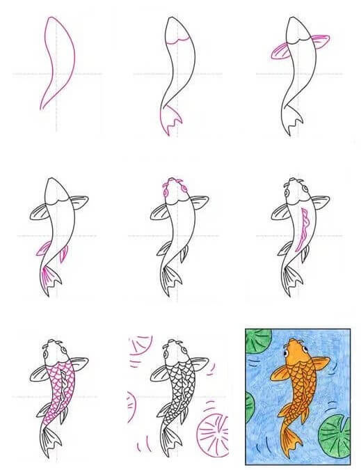 Zeichnen Lernen Koi-Fisch-Idee (1)