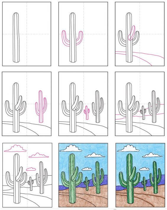Landscape in the desert (3) zeichnen ideen