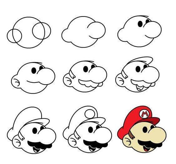 Mario-Kopf zeichnen ideen