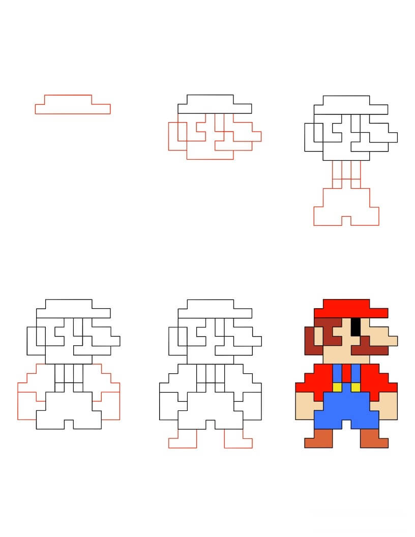 Mario minecraft zeichnen ideen