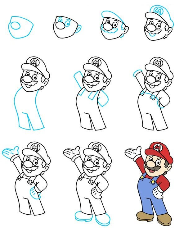 Mario winkte zeichnen ideen