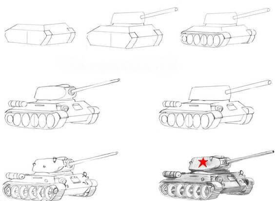 Zeichnen Lernen Panzeridee (3)