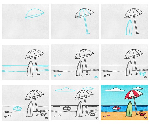 Zeichnen Lernen Strandidee (11)