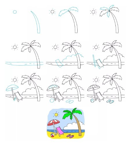 Zeichnen Lernen Strandidee (13)