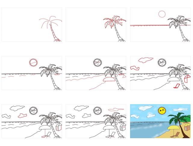 Zeichnen Lernen Strandidee (17)