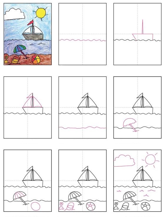 Zeichnen Lernen Strandidee (2)