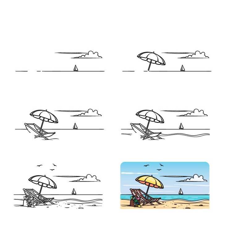 Zeichnen Lernen Strandidee (4)