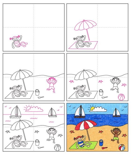 Zeichnen Lernen Strandidee (5)