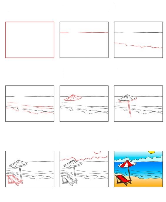 Zeichnen Lernen Strandidee (6)