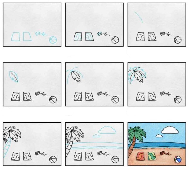 Zeichnen Lernen Strandidee (8)