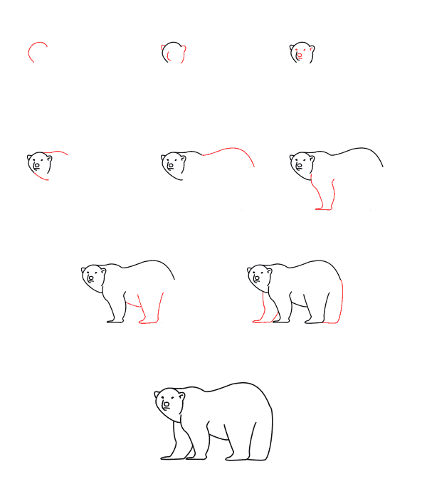 Einen einfachen Eisbären zeichnen (2) zeichnen ideen