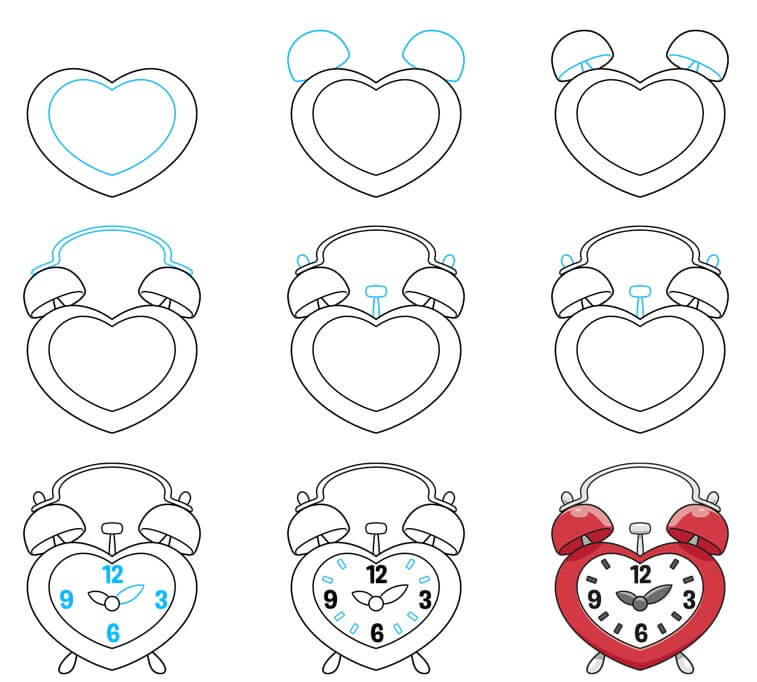 Heart clock zeichnen ideen