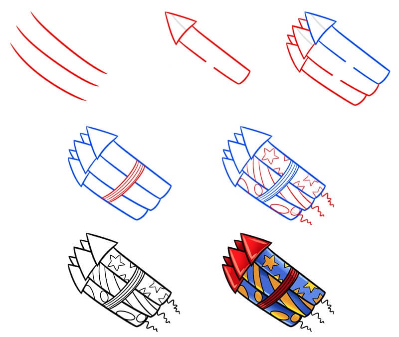 Ideen für Feuerwerk (15) zeichnen ideen