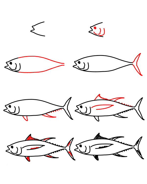 Thunfisch einfach zeichnen (2) zeichnen ideen