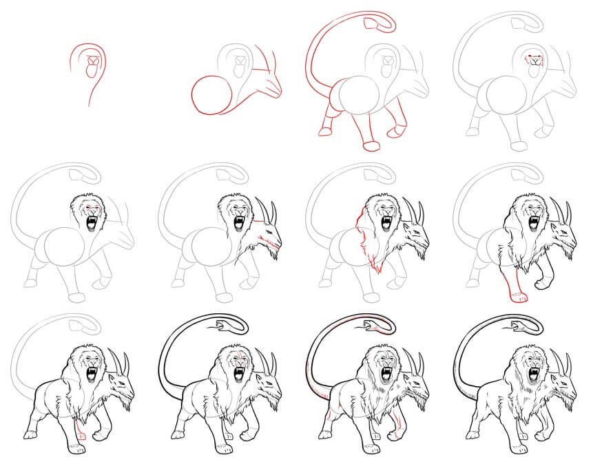 Zeichnen Lernen Chimärenidee (2)