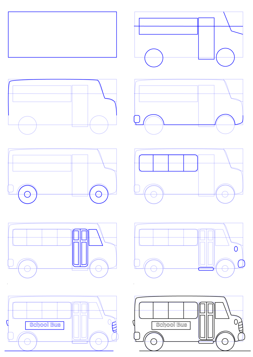 Einen einfachen Bus zeichnen (1) zeichnen ideen