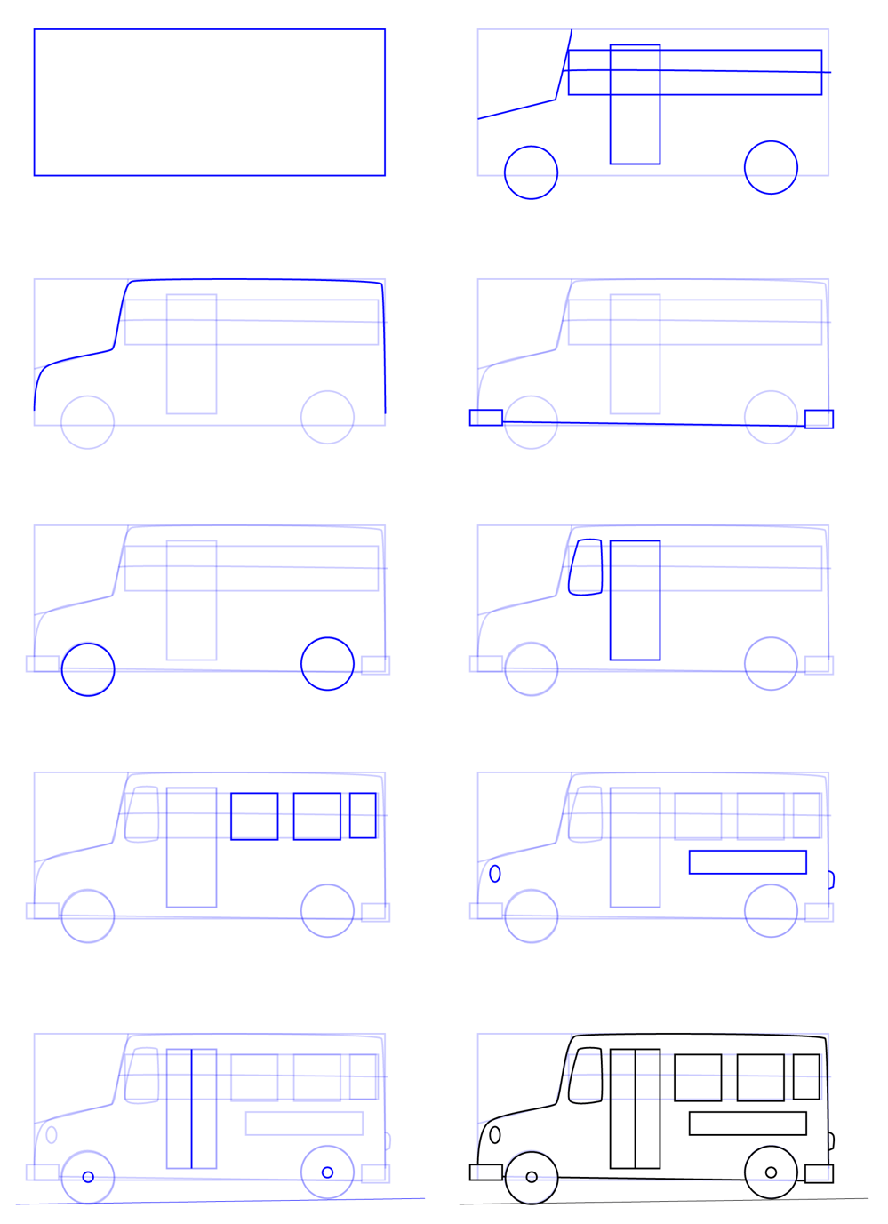 Einen einfachen Bus zeichnen (2) zeichnen ideen