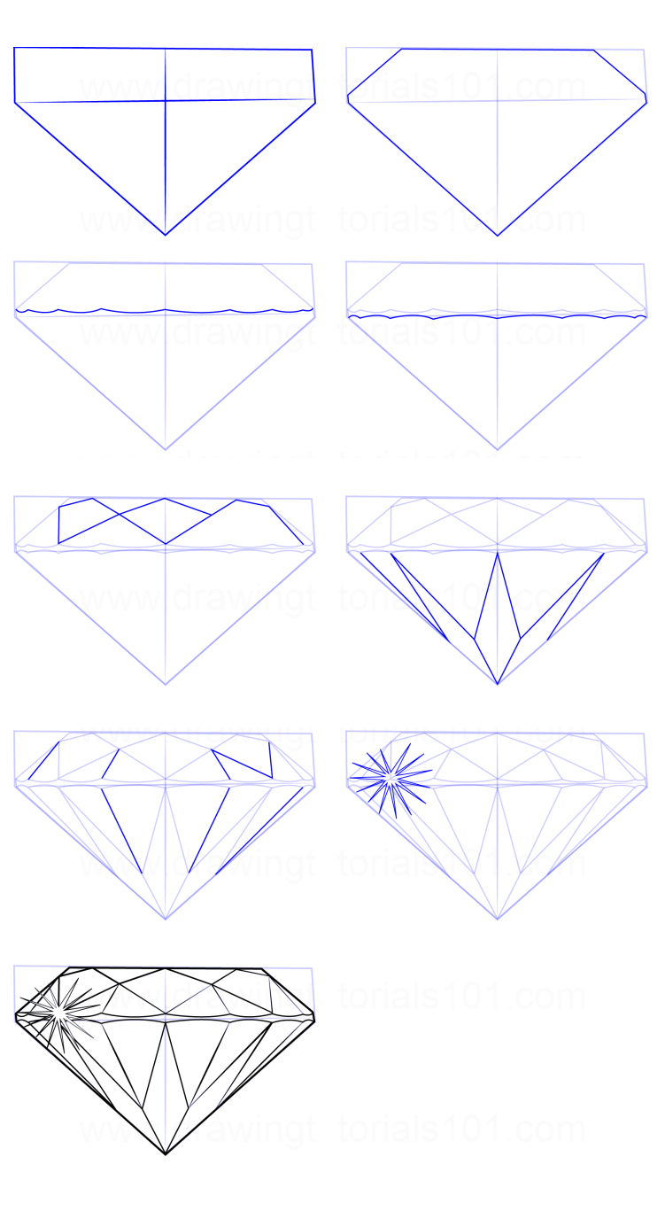 Einfache Diamanten zeichnen zeichnen ideen