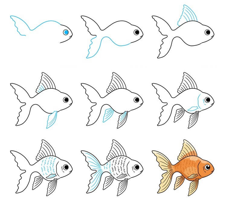 Goldfisch zeichnen ideen