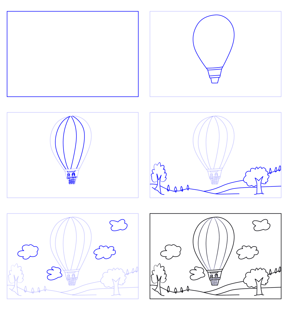 Idee für einen Heißluftballon (32) zeichnen ideen