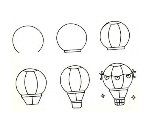 Idee für einen Heißluftballon (6) zeichnen ideen