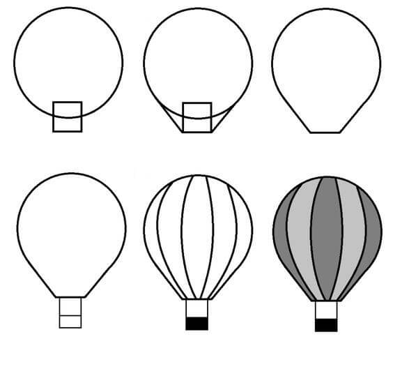 Idee für einen Heißluftballon (7) zeichnen ideen