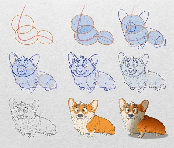 Ideen für Corgi-Hunde (9) zeichnen ideen