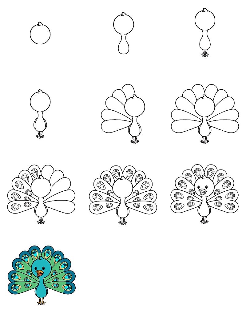 Pfauenidee (2) zeichnen ideen