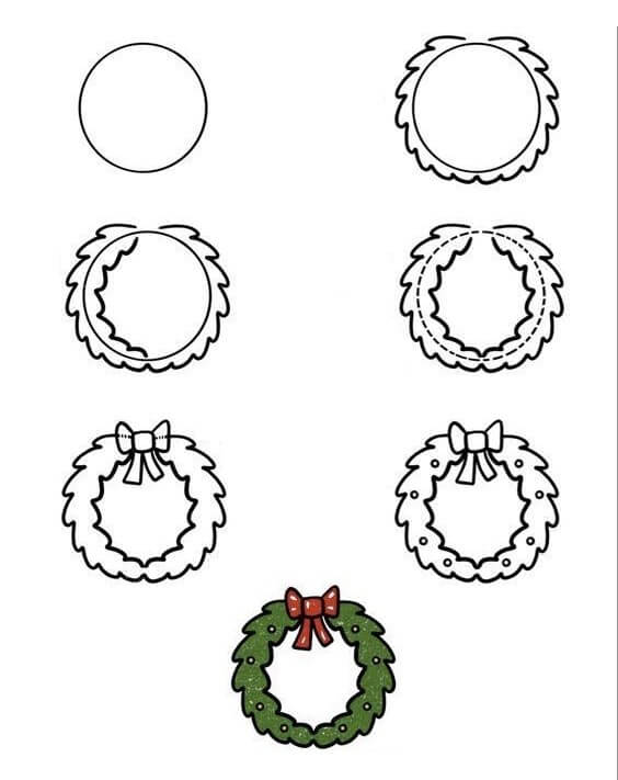 Weihnachtskranz (1) zeichnen ideen