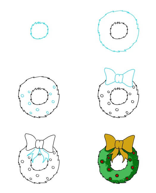 Weihnachtskranz (2) zeichnen ideen