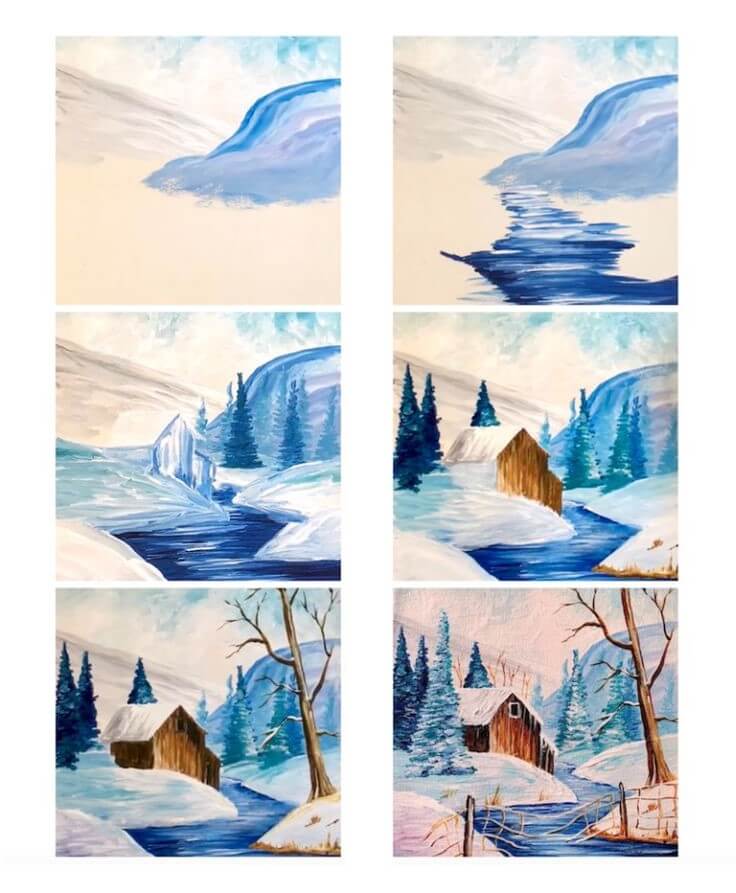 Zeichnen Lernen Winterlandschaft (3)