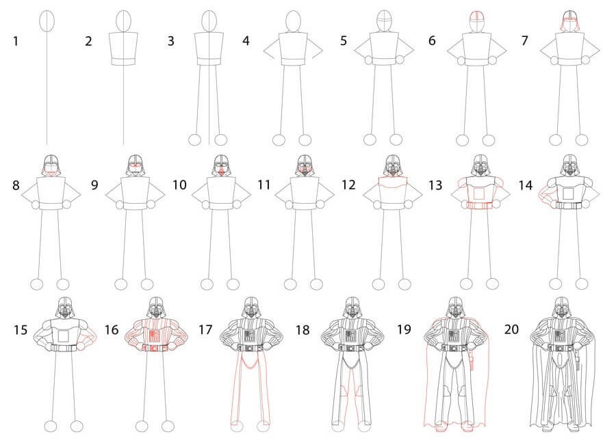 Zeichnen Lernen Darth Vader-Ideen (8)