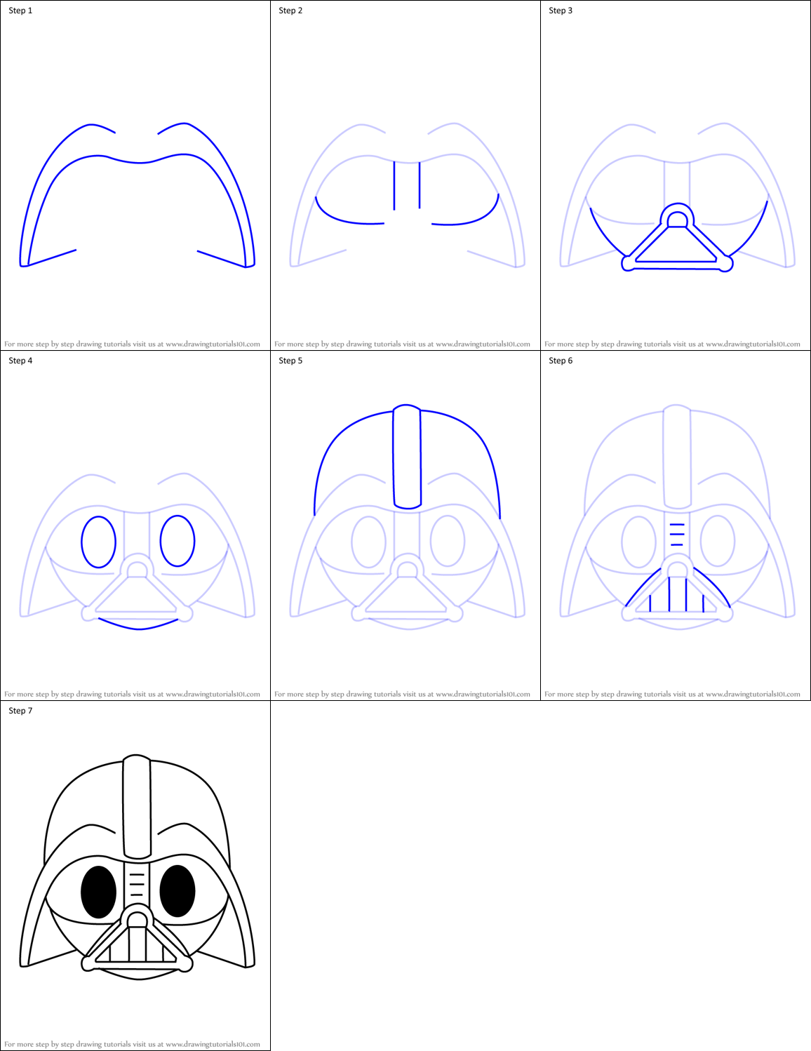 Zeichnen Lernen Darth Vader-Köpfe (6)