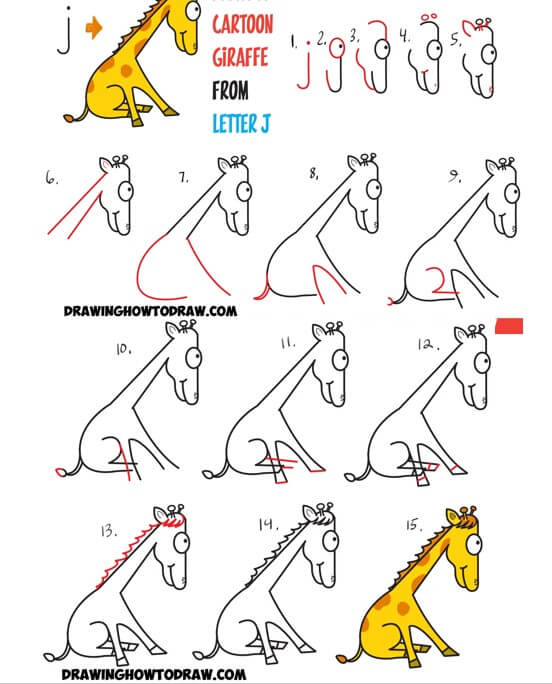 Zeichnen Lernen Giraffen-Idee (39)