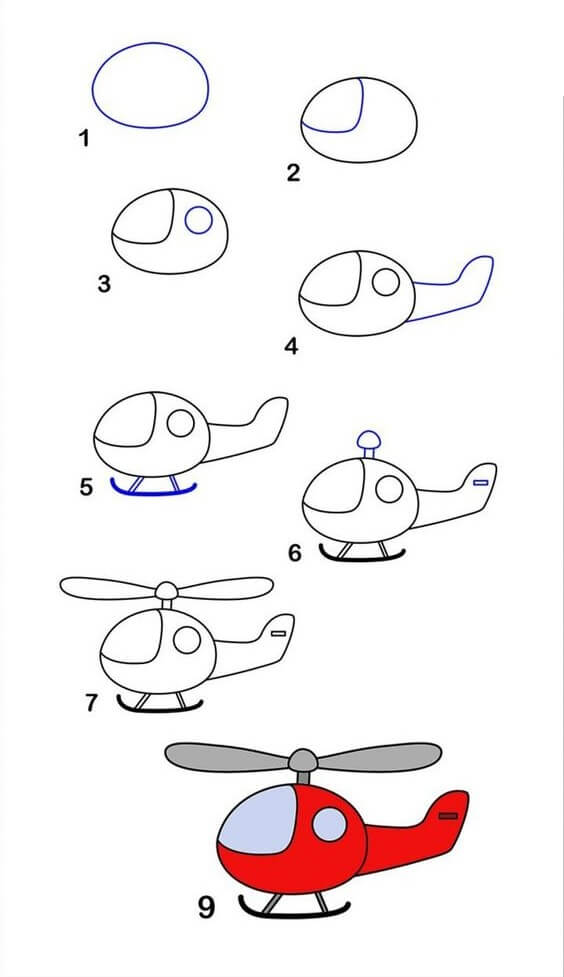 Zeichnen Lernen Hubschrauber idee (11)