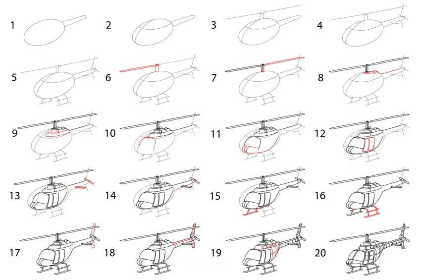 Zeichnen Lernen Hubschrauber idee (19)