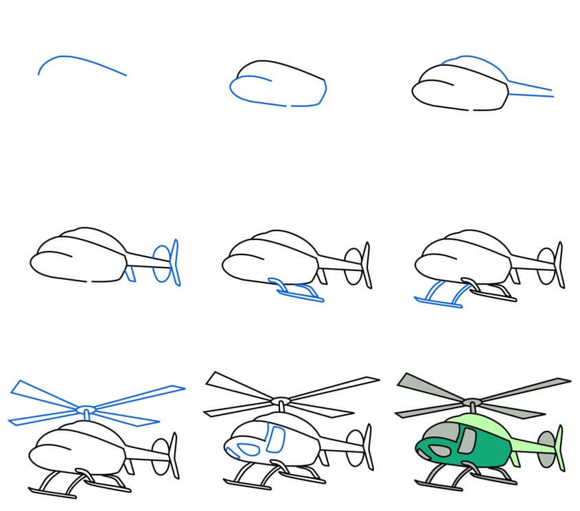 Hubschrauber zeichnen ideen