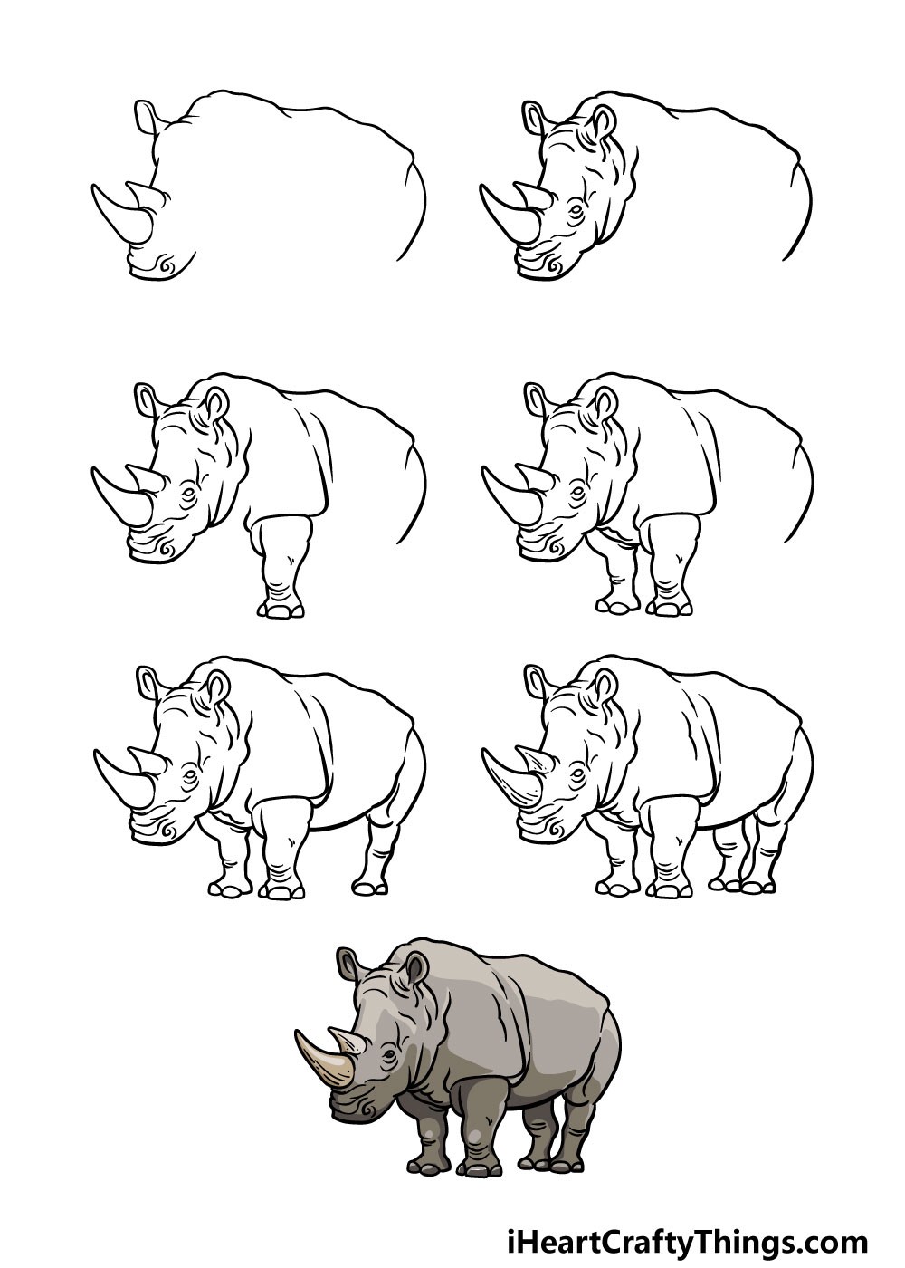 Zeichnen Lernen Nashorn-Idee (20)