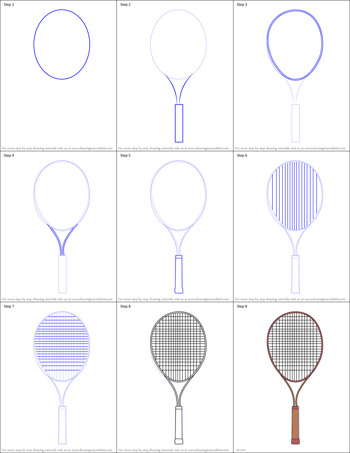 Tennisschläger einfach (2) zeichnen ideen