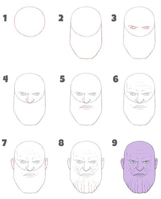 Thanos Gesicht (2) zeichnen ideen