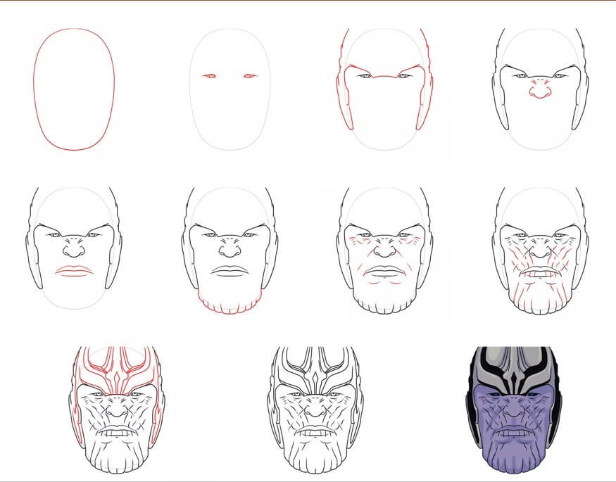 Thanos Gesicht (3) zeichnen ideen