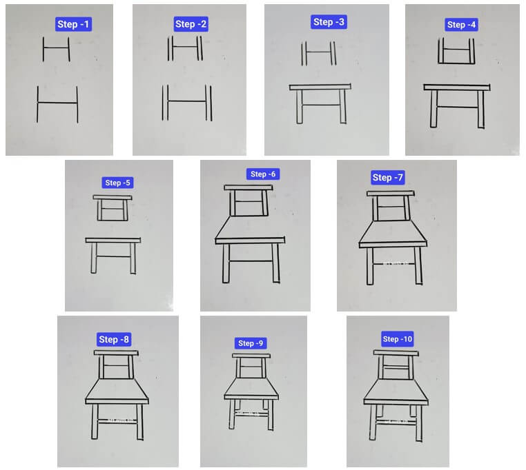 Zeichne einen Stuhl aus dem Buchstaben H zeichnen ideen