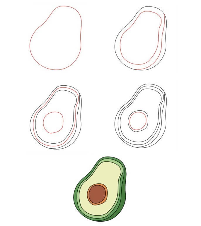 Zeichnen Lernen Avocado-Ideen (11)