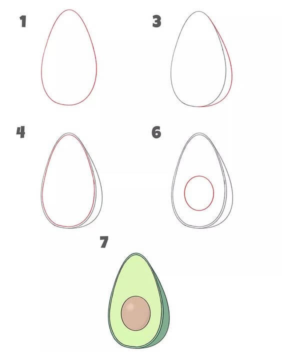 Zeichnen Lernen Avocado-Ideen (14)