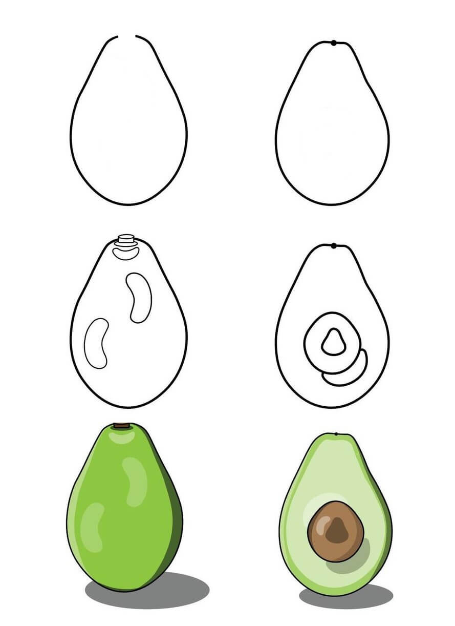 Zeichnen Lernen Avocado-Ideen (16)